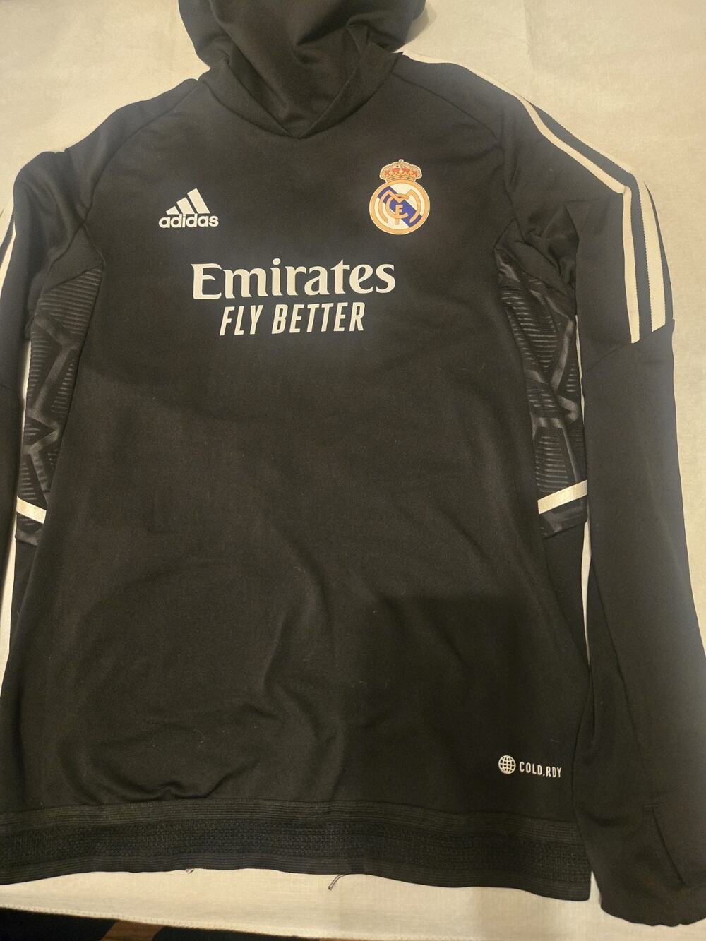 Adidas REAL MADRID Pro Warm Training Top Mens Soccer BLACK, SIZE SMALL